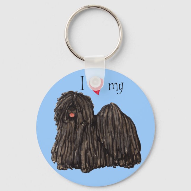 I Love my Puli Key Ring (Front)