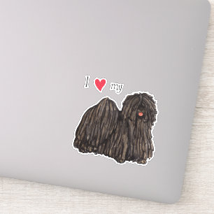 I Love my Puli Vinyl Sticker