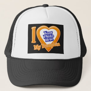 I Love My Pumpkin With Your Photo Trucker Hat
