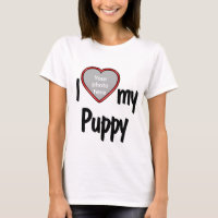 I Love My Puppy Cute Red Heart Dog Owner's 