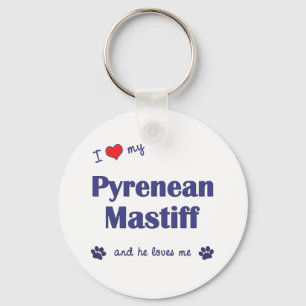 I Love My Pyrenean Mastiff (Male Dog) Key Ring