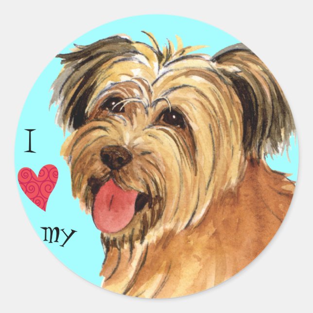 I Love my Pyrenean Shepherd Classic Round Sticker (Front)