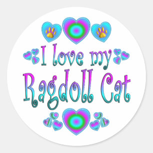 I Love My Ragdoll Cat Classic Round Sticker