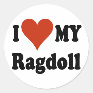 I Love My Ragdoll Cat Merchandise Classic Round Sticker