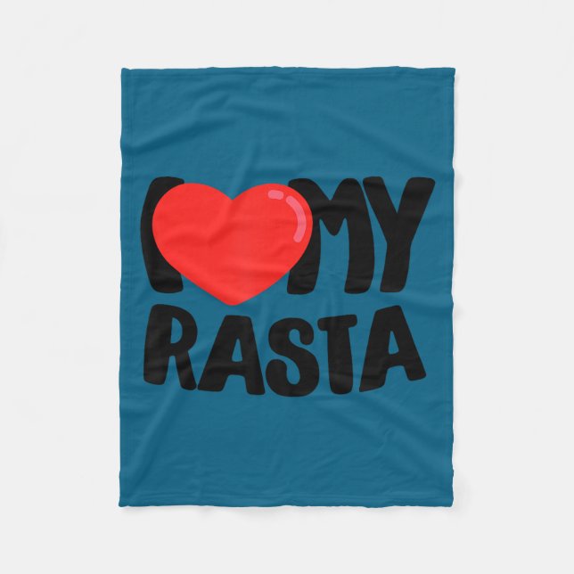 I love my rasta  fleece blanket (Front)