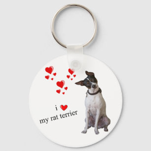 I Love my Rat Terrier Key Ring