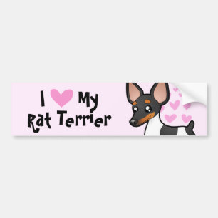I Love My Rat Terrier / Toy Fox Terrier Bumper Sticker