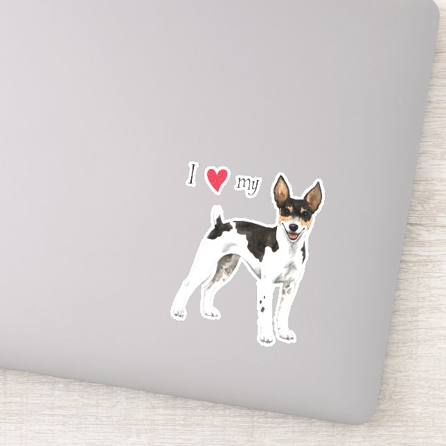 I Love my Rat Terrier Vinyl Sticker (Detail)