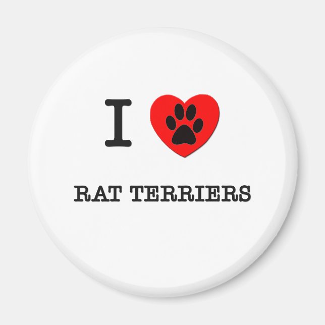 I LOVE MY RAT TERRIERS MAGNET (Front)