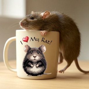 I Love My Rat! Two-Tone Coffee Mug