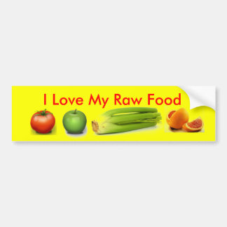 I Love My Raw Food Bumper Sticker