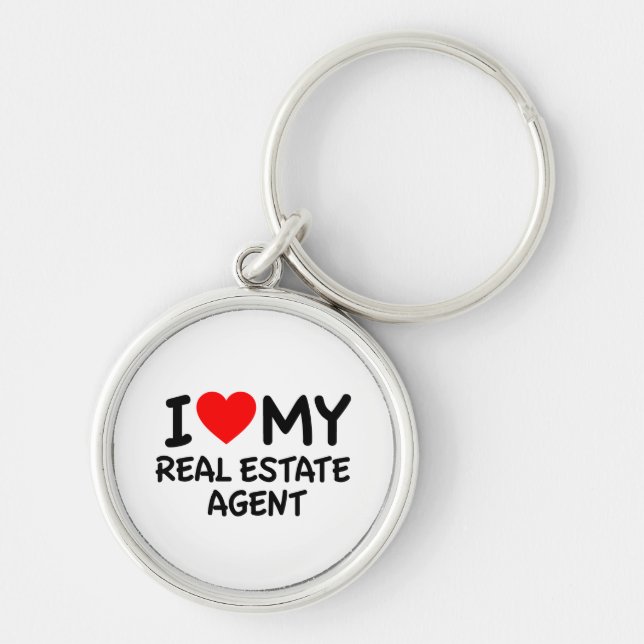 I Love My Real Estate Agent Key Ring (Front)