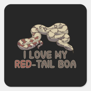I love my red-tail boa square sticker