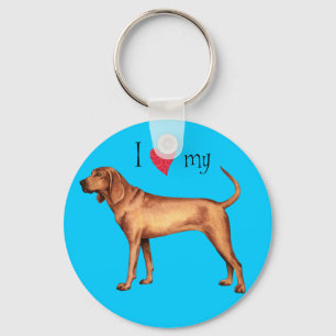 I Love my Redbone Coonhound Key Ring