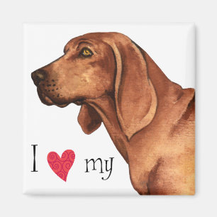 I Love my Redbone Coonhound Magnet