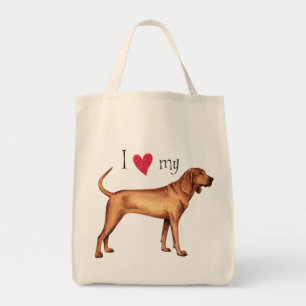 I Love my Redbone Coonhound Tote Bag