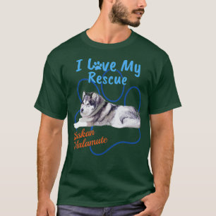 I Love My Rescue Alaskan Malamute Cool Adopted T-Shirt