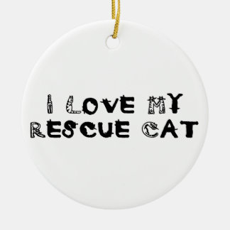 I Love My Rescue Cat Ceramic Tree Decoration