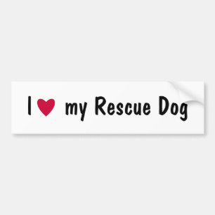 I love my rescue dog bumper sticker