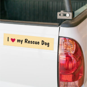 I love my rescue dog bumper sticker