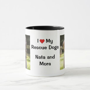 I Love my Rescue Dogs   name and photo Coffee Mug