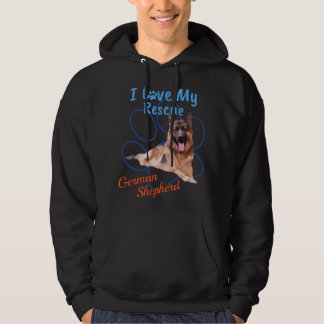 I Love My Rescue German Shepherd Cool Adopted Dog Hoodie