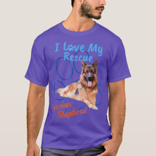 I Love My Rescue German Shepherd Cool Adopted T-Shirt
