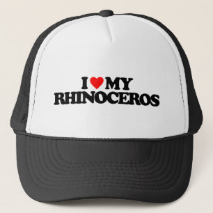 I LOVE MY RHINOCEROS TRUCKER HAT