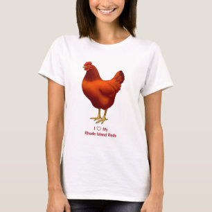 I Love My Rhode Island Red Chicken Farmer T-Shirt