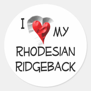 I Love My Rhodesian Ridgeback Classic Round Sticker