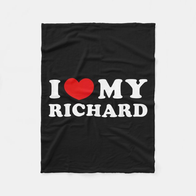 I Love My Richard, I Heart My Richard  Fleece Blanket (Front)