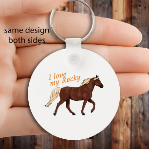 I Love My Rocky Mountain Horse Equestrian Key Ring