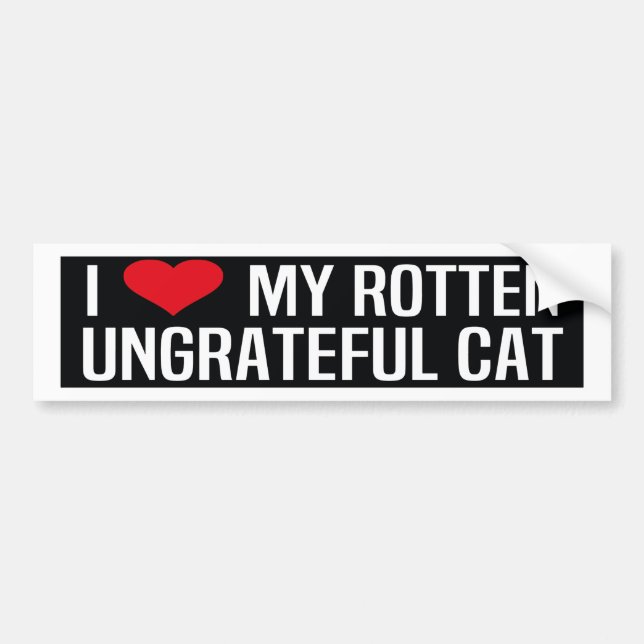 i love my rotten ungrateful cat bumper sticker (Front)