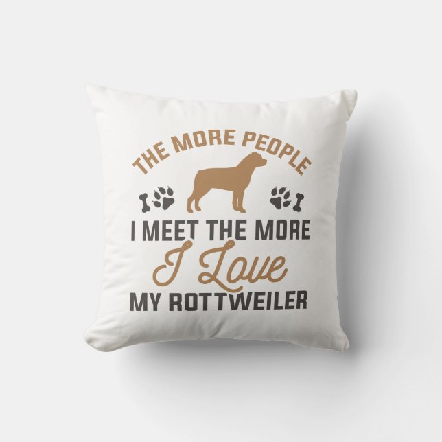I Love My Rottweiler Cushion (Front)