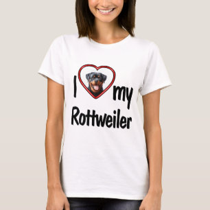 I Love My Rottweiler Cute Heart Photo Frame T-Shirt