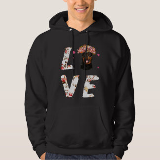 I Love My Rottweiler Dog Head Funny Gift Hoodie