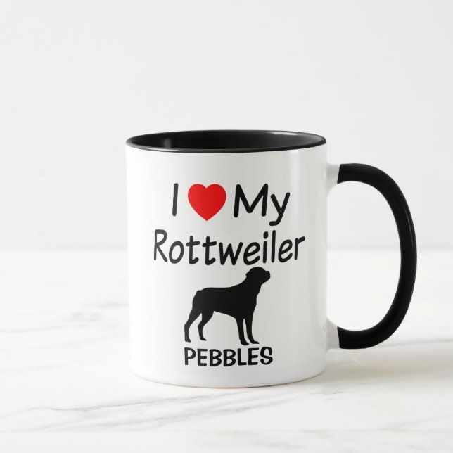 I Love My Rottweiler Dog Mug (Right)