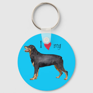 I Love my Rottweiler Key Ring
