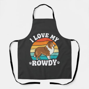 I Love My Rowdy Sheltie Retro Dog Apron