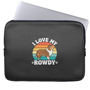 I Love My Rowdy Sheltie Retro Dog Laptop Sleeve