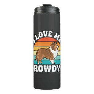 I Love My Rowdy Sheltie Retro Dog Thermal Tumbler
