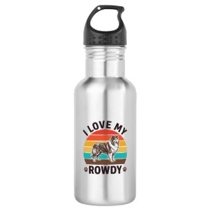 I Love My Rowdy Vintage Collie Dog Design_1 532 Ml Water Bottle