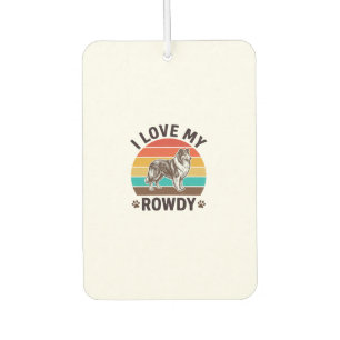 I Love My Rowdy Vintage Collie Dog Design_1 Car Air Freshener