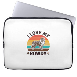 I Love My Rowdy Vintage Collie Dog Design_1 Laptop Sleeve