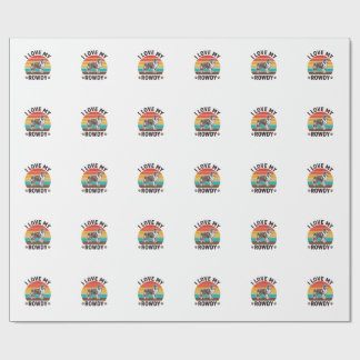I Love My Rowdy Vintage Collie Dog Design_1 Wrapping Paper