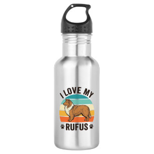 I Love My Rufus Vintage Dog Design_1 532 Ml Water Bottle
