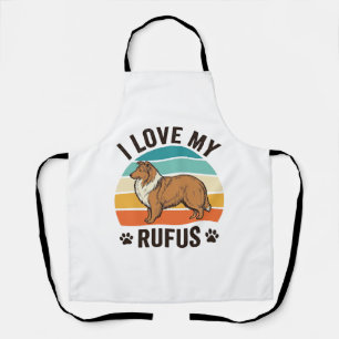 I Love My Rufus Vintage Dog Design_1 Apron