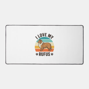 I Love My Rufus Vintage Dog Design_1 Desk Mat