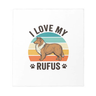 I Love My Rufus Vintage Dog Design_1 Notepad