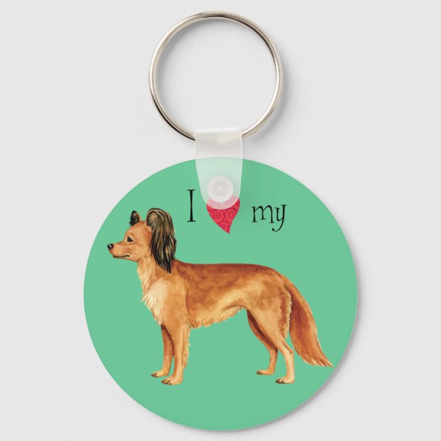 I Love my Russian Toy Key Ring (Front)